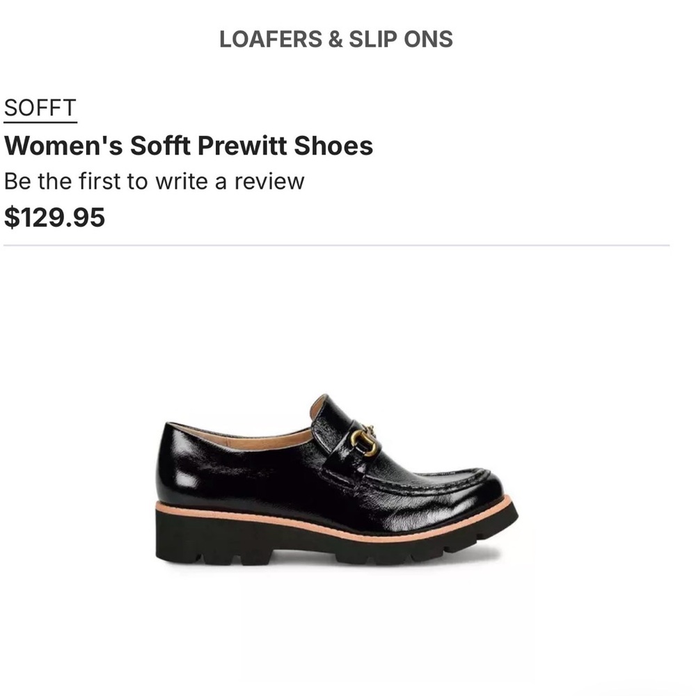 Sofft Women's Black Patent Loafers with Gold Buckle Accent